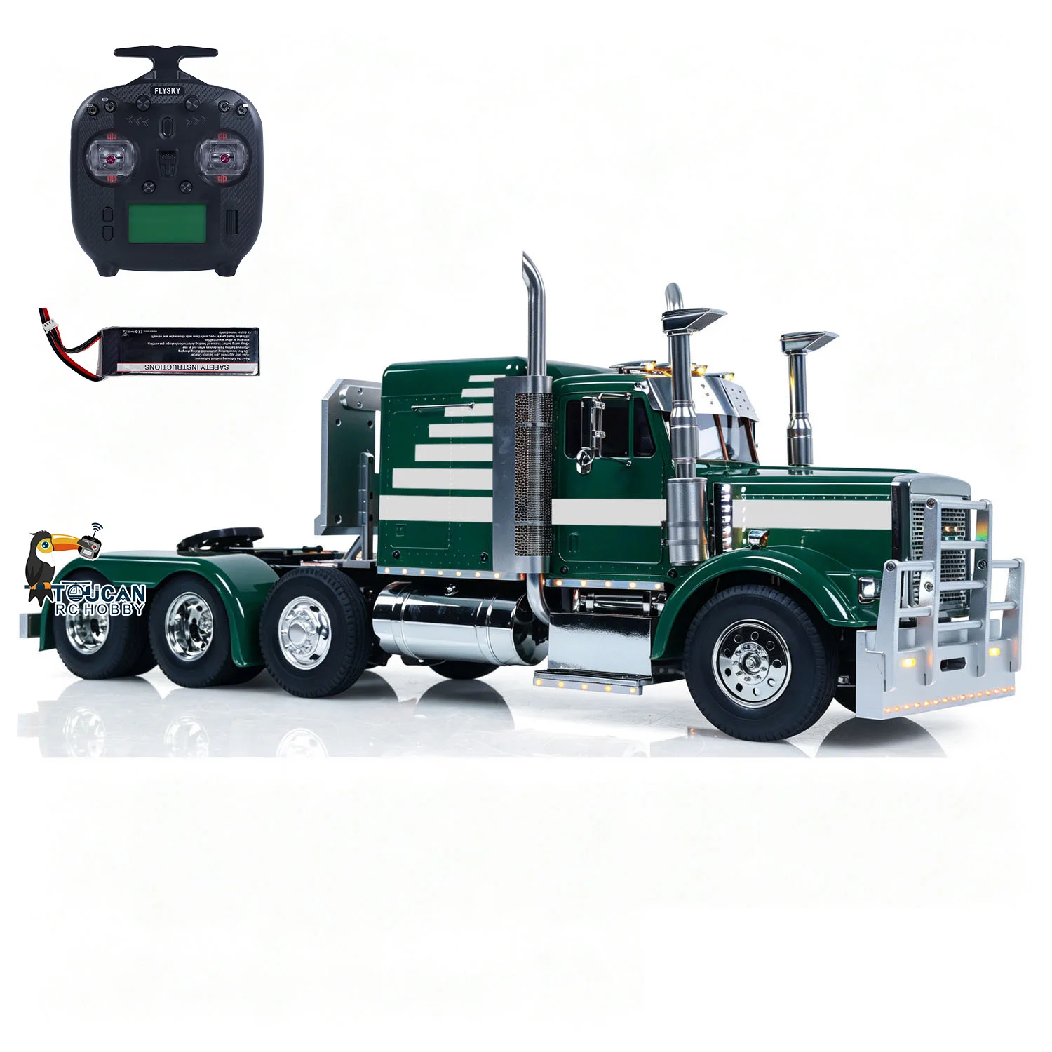 

Toys 8X4 1/14 56344 Remote Control Tractor Truck TOUCAN DIY Car Mid Lift Axle Equipment Rack Smoke Unit for TAMIYA Grand Hauler