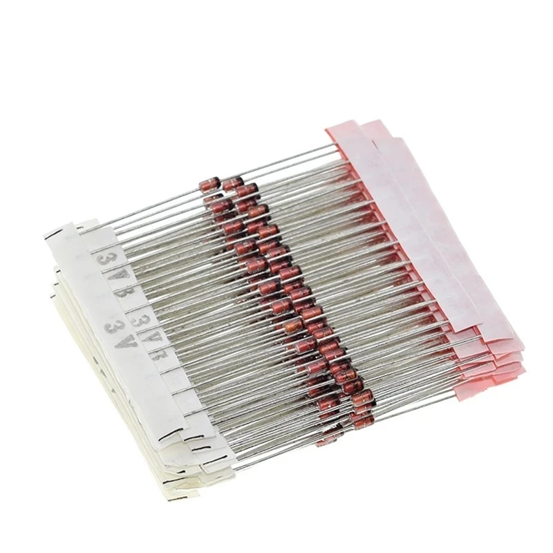 250PCS 1W Zener Diode Assorted Kit 3V-33V, 25 Values Assorted Assortment Set, Electronic Component DIY Kit 1N47