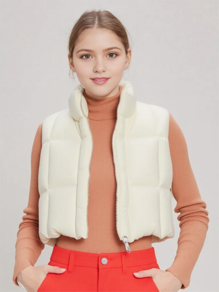 

Осень-зима, теплый пушистый пуховый жилет с воротником-стойкой, женский однотонный пушистый жилет на белом утином пуху, женский свободный жилет на молнии, верхняя одежда