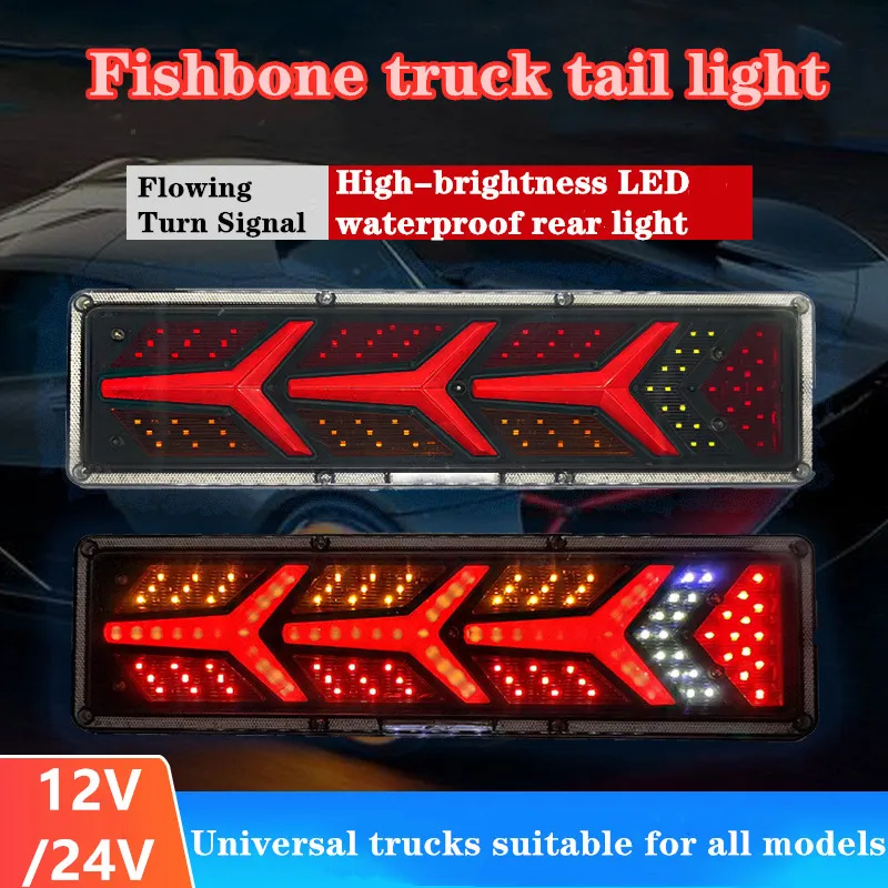 2Pcs Led car rear light 24/12V super bright Flow Steering Turn Signal Lamp for Truck Trailer Caravan UTE Camper fog taillights