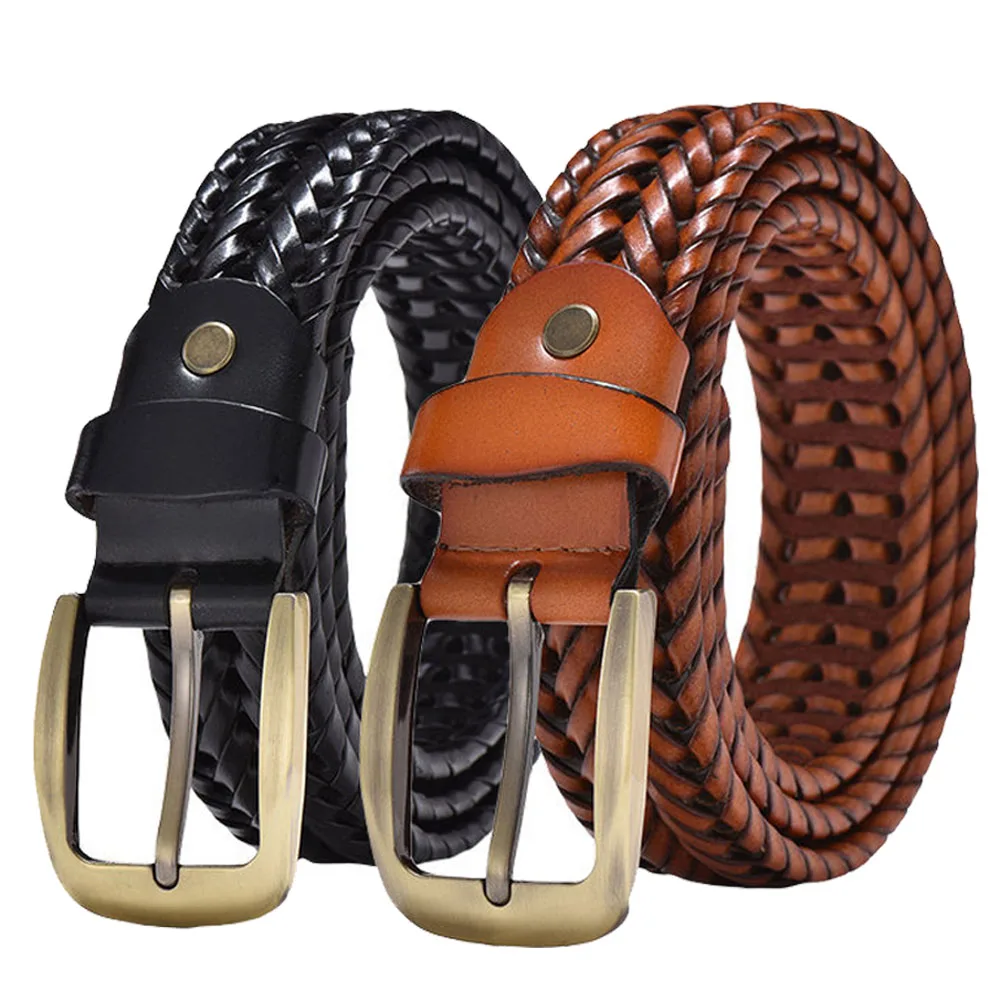 

Men Leather Strap Metal Pin Buckle Belt Casual Business Genuine Quality Vintage Trends Belts Pants Waistband for Jeans Mens