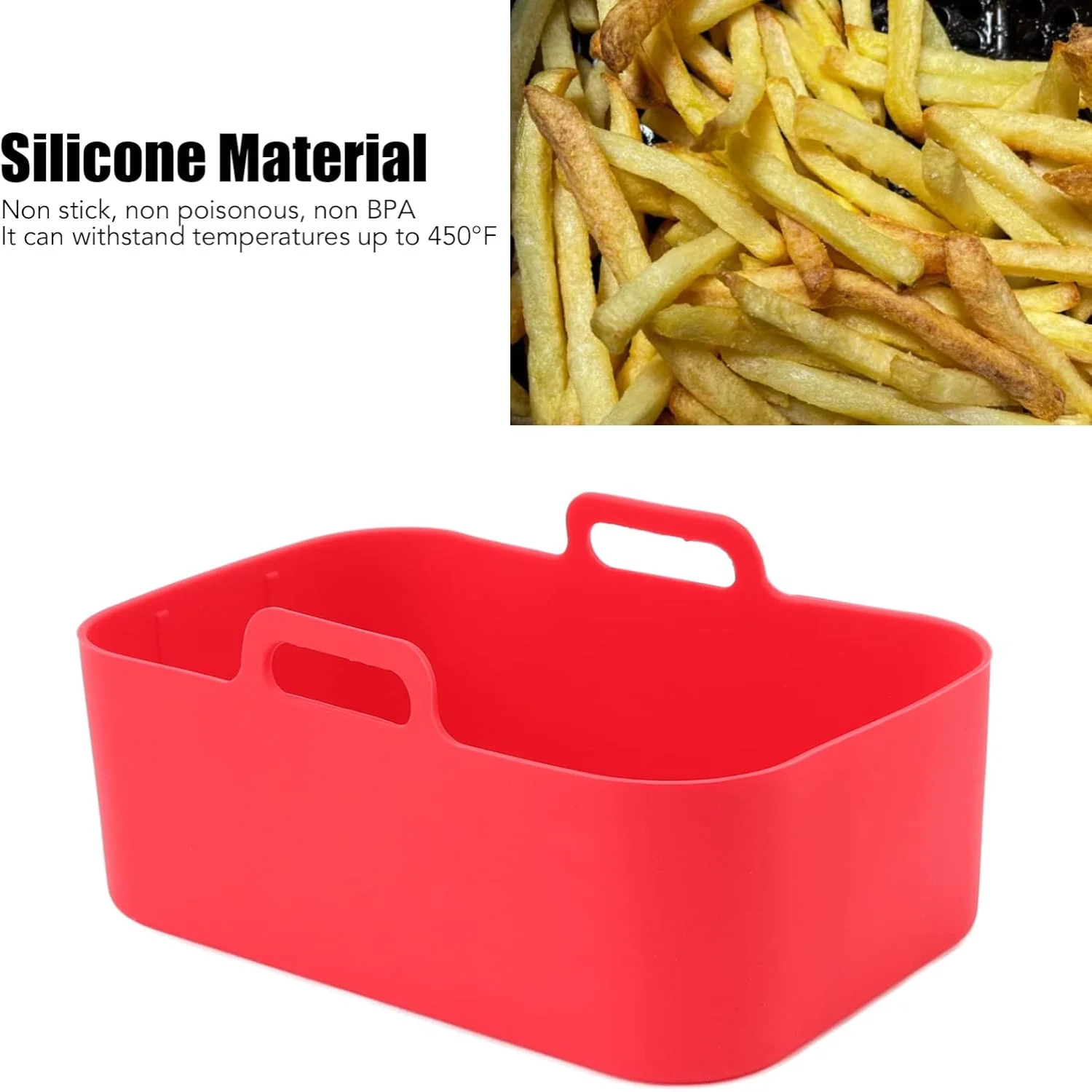 2 Pack Silicone Air Fryer Liners,Air Liners For  DZ201 8QT,Heat Resistant Economical Reusable fo