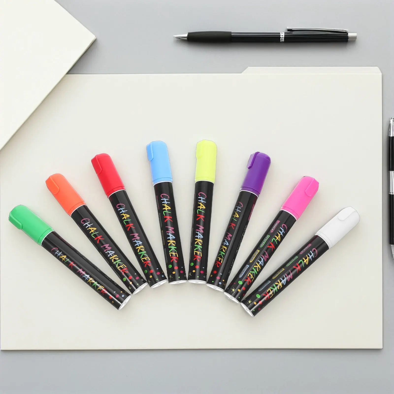 8Pcs Liquid Chalk Markers for Glassboards & Blackboards – Erasable, Bold Line Writing Supplies