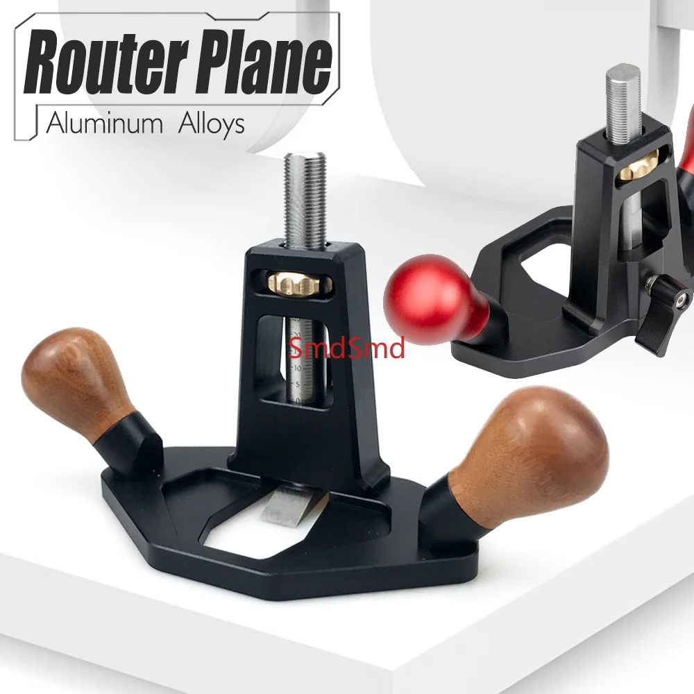 Router Plane Convenient Depth Adjusting Screw Nut Handheld Router Planer for Right Angle Tenon Shoulder Trimming Groove Slotting