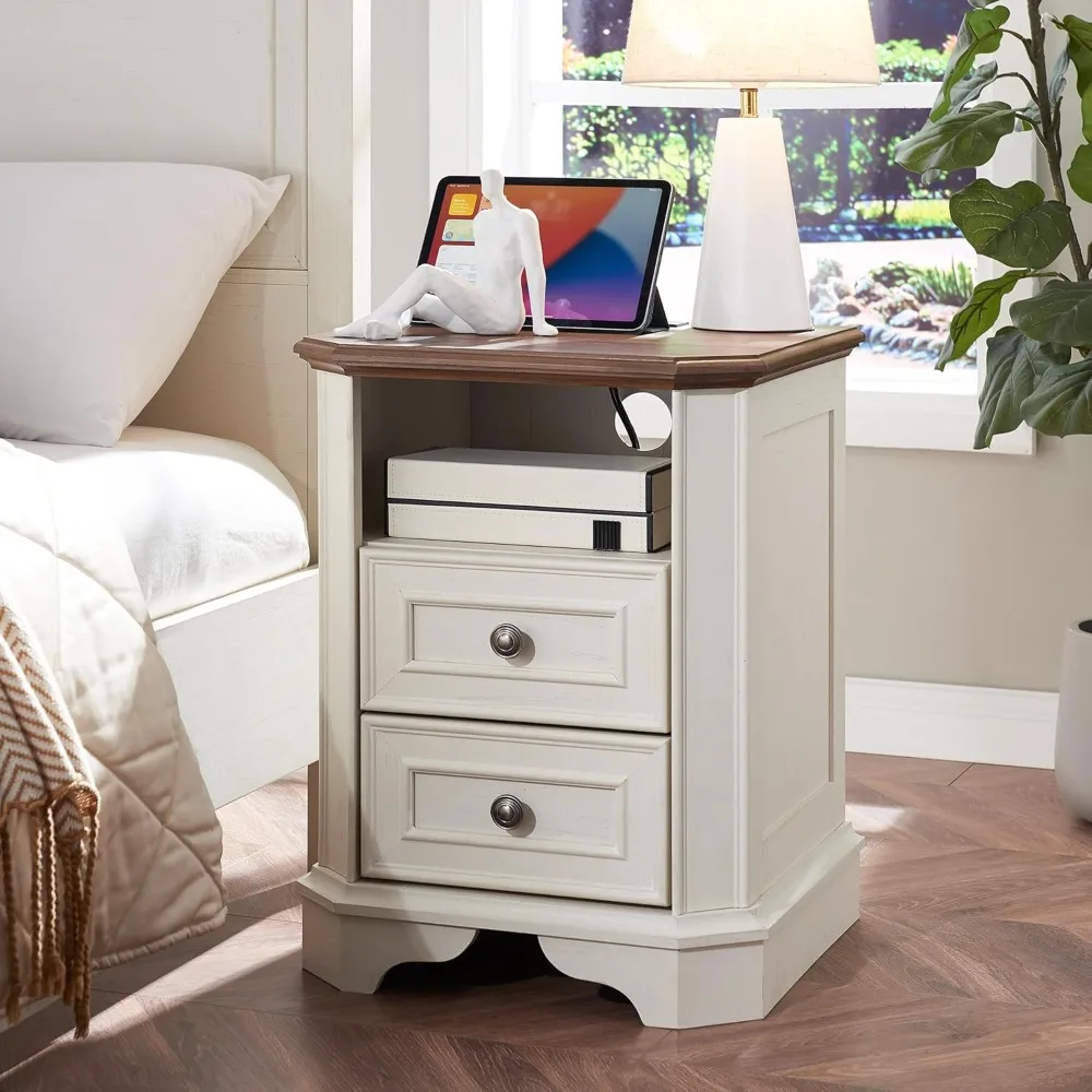 Nightstand with Charging Station, 18