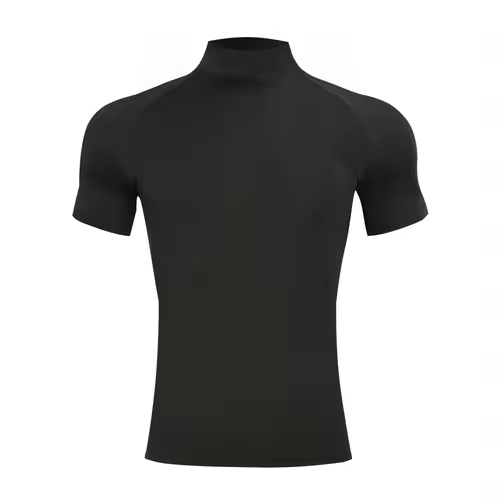 Mens Bodybuilding Sports Tight T-shirt Summer Compression Turtleneck Short Sleeve Gym Fitness Running Quick Dry Male Workout Top - Image 8