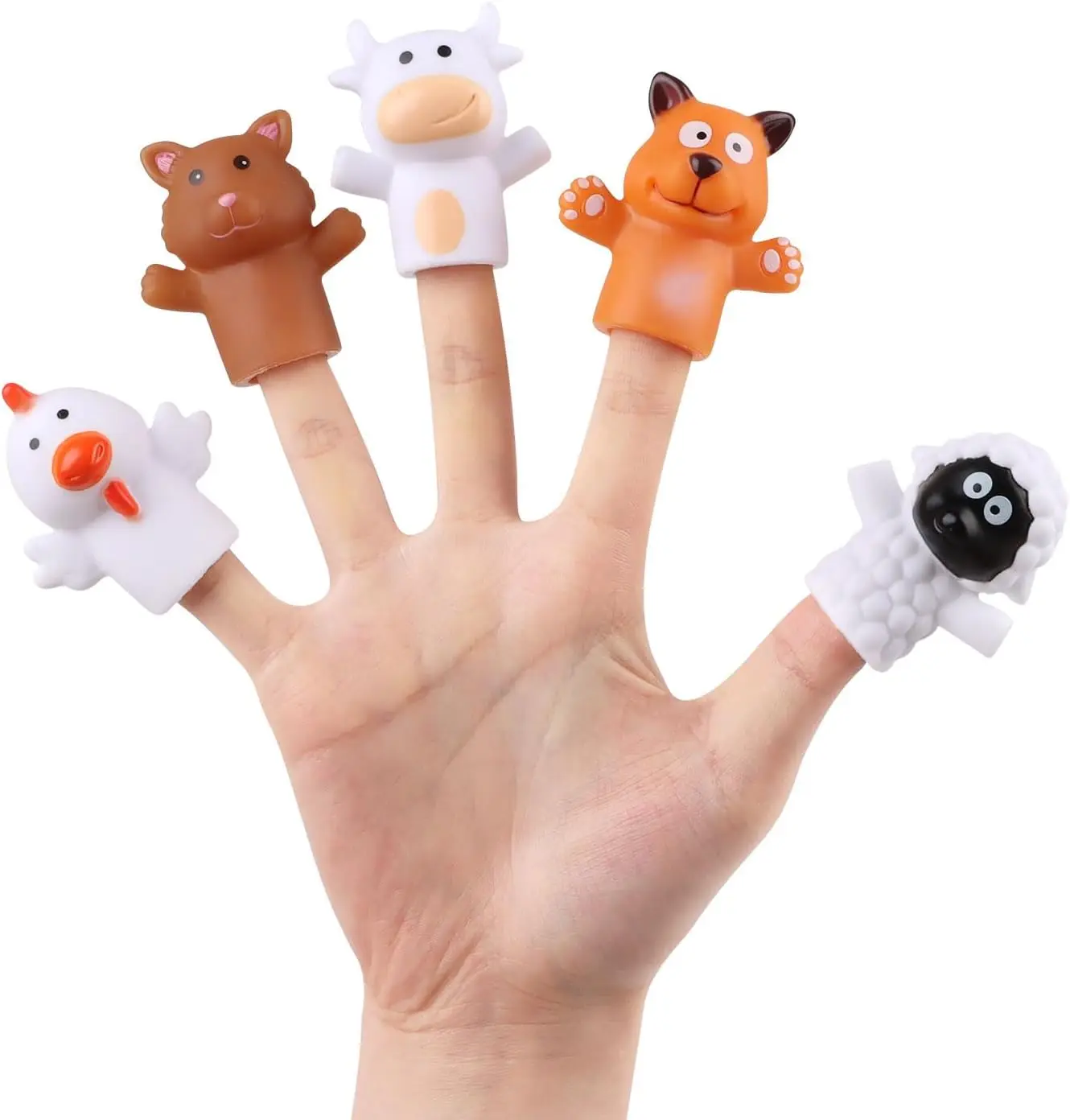 หุ่นนิ้วมือยางรูปสัตว์ในฟาร์ม ของเล่นอาบน้ำแสนสนุก ของเล่นเสริมพัฒนาการ ของชำร่วยงานเลี้ยง งานโรงเรียน งานอาบน้ำ