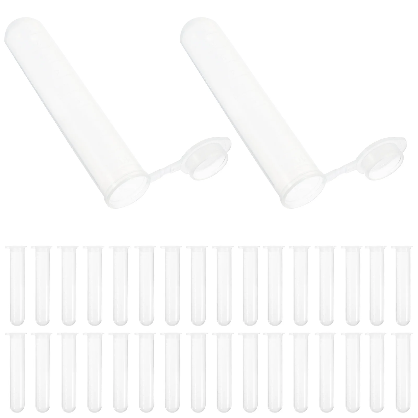 50 قطعة أنابيب اختبار بلاستيكية مانعة للتسرب عينة قوارير زجاجات صغيرة واضحة لتخزين السوائل عينات السفر زجاجات تخزين صغيرة #5