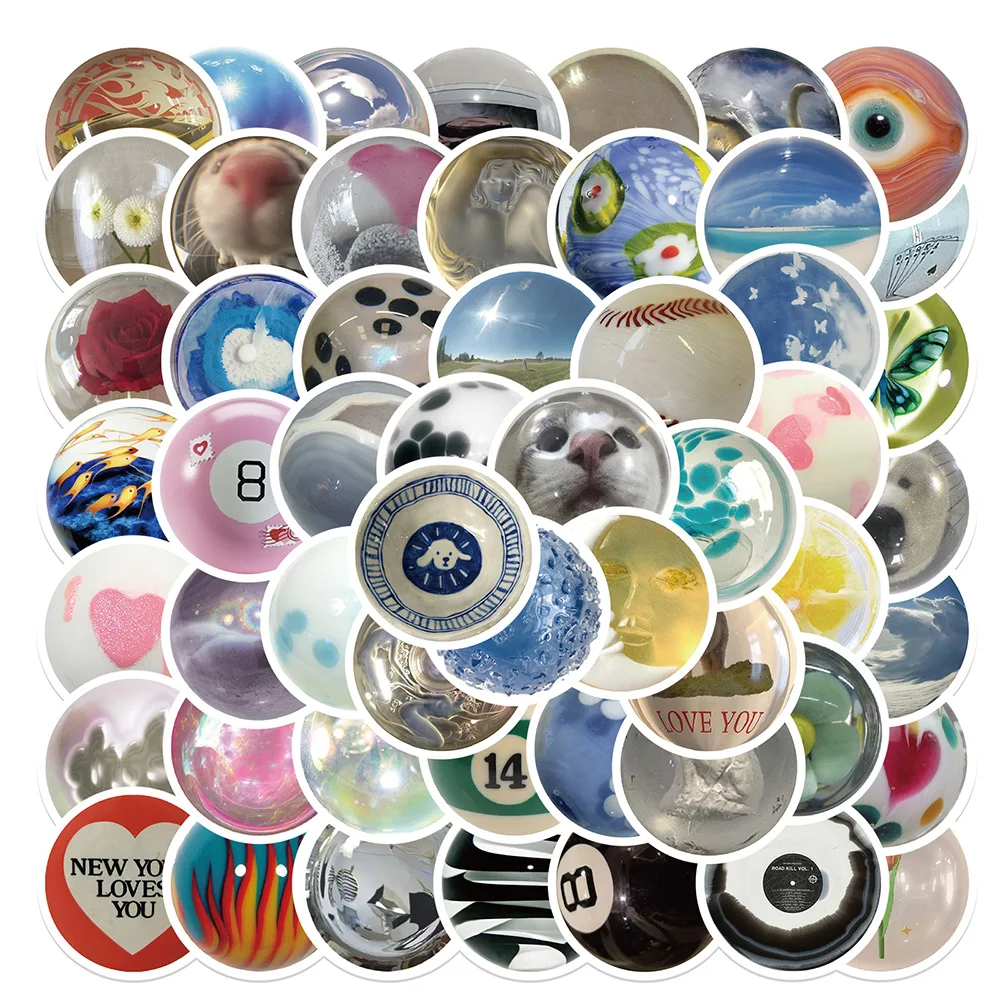 10/30/60PCS Aesthetic Glass Beads Stickers INS Style Decoration Suitcase Scrapbooking Phone Laptop Stationery Kid Toy 3D Sticker