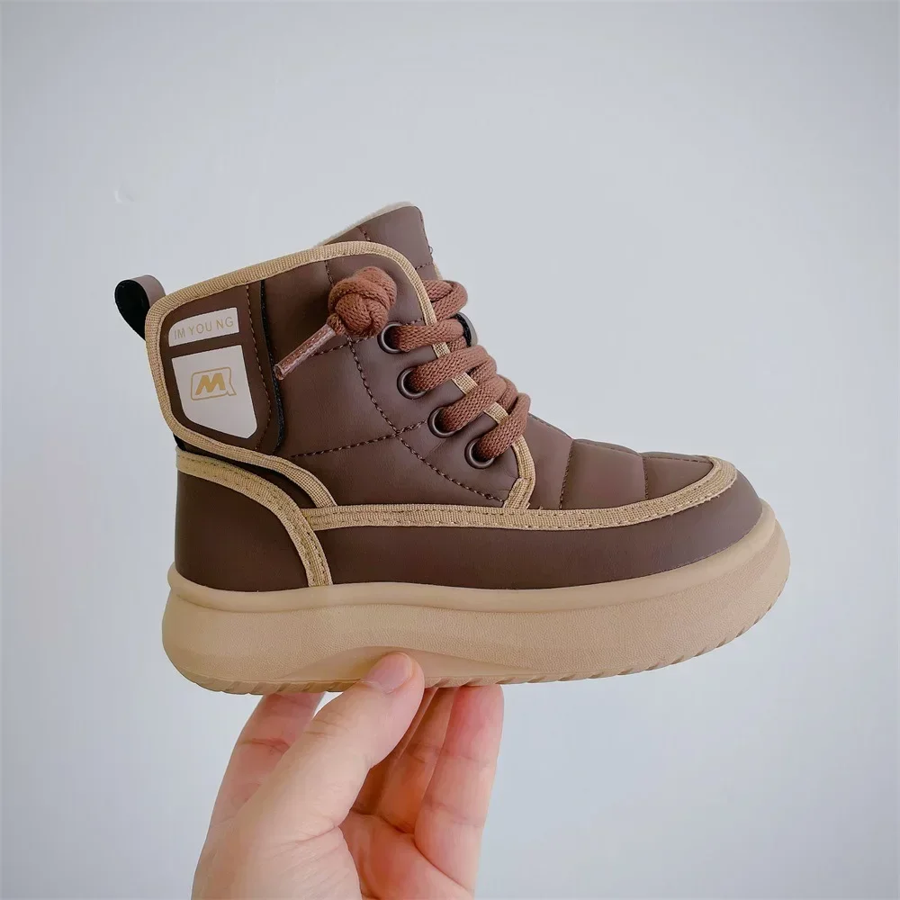 

New winter children's shoes boys soft sole comfortable casual shoes Boots thick warm girls high top cotton shoes