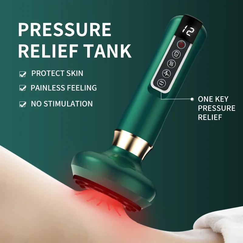 Portable Electric Smart Cupping Therapy Massager Gua Sha Vacuum Body Scraping Machine Electronic Cupper  for Body Wellness facto