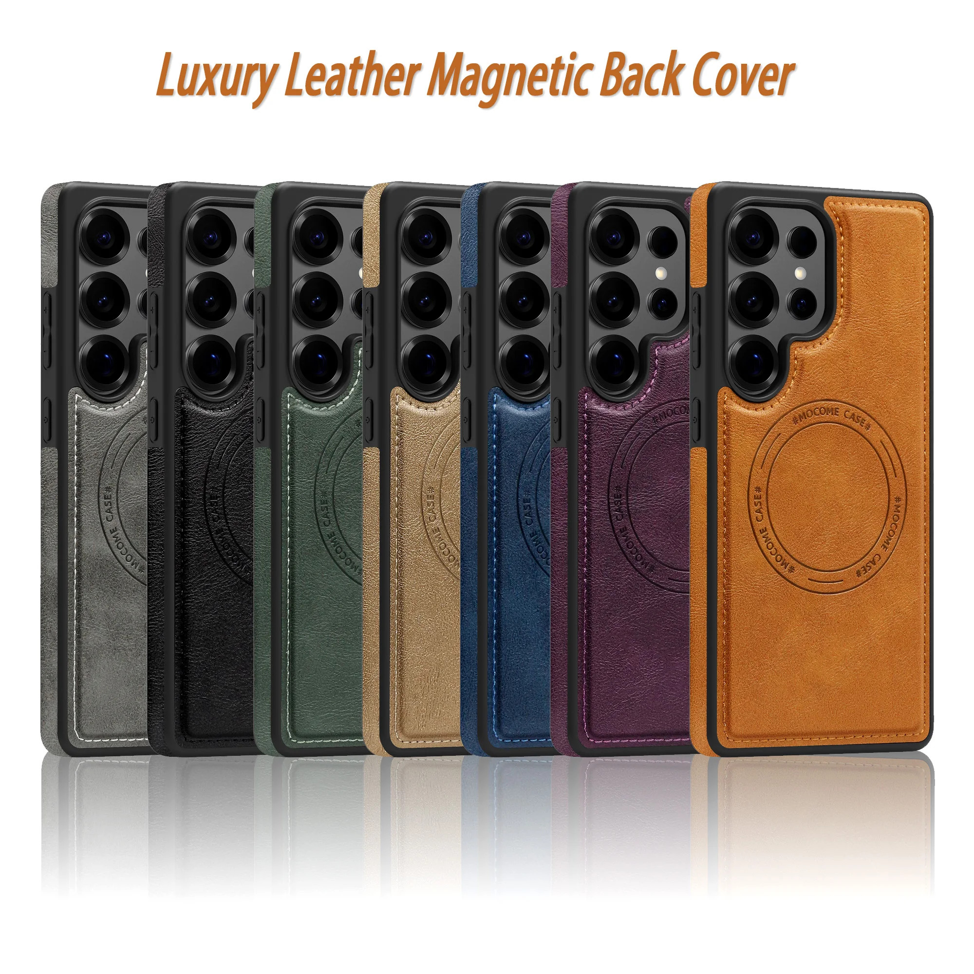 Kameraobjektivschutz Leder Magnetische Handyhülle für Magsafe Samsung Galaxy S25 Edge S24 FE S23 S22 Ultra Anti Fall Rückseite