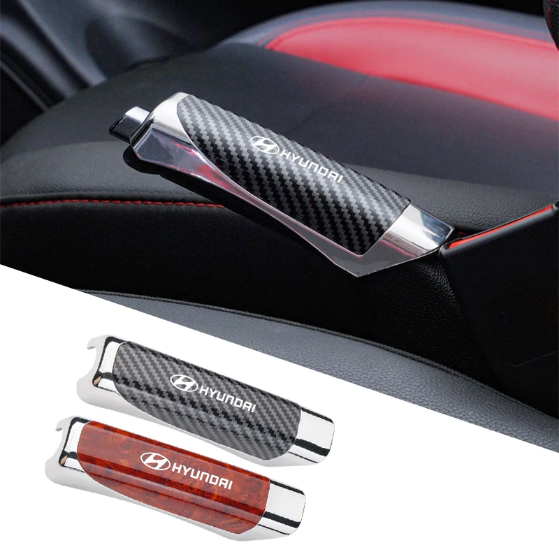 Car Hand Brake Cover Handbrake Grip Protection Cover Carbon Fiber For Hyundai Accent Azera Elantra Ioniq Palisade Tucson Tuscani