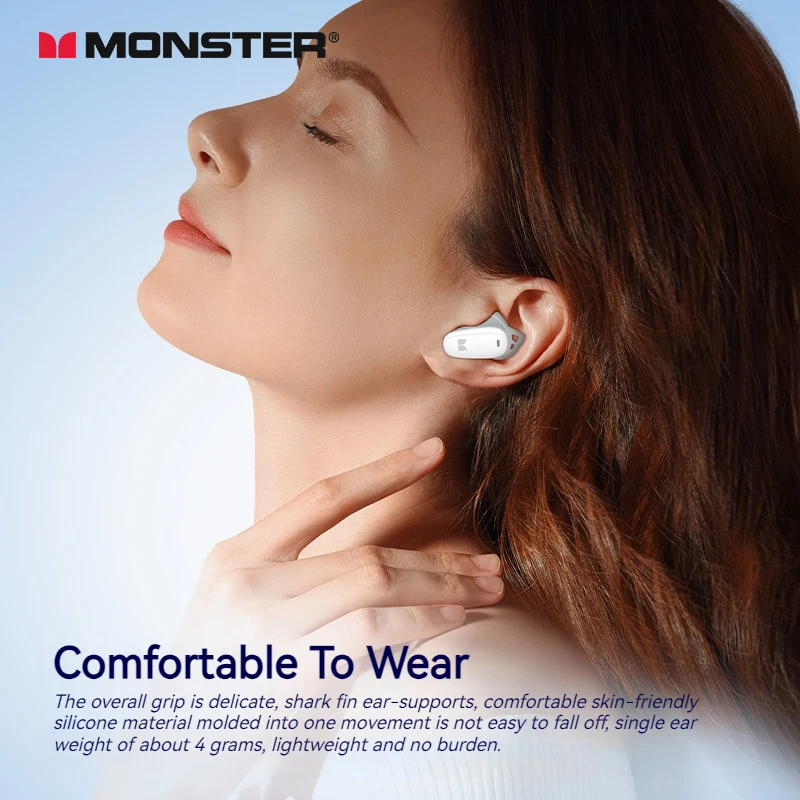 Monster Ture écouteurs sans fil AI suppression du bruit Bluetooth 5.4 casque IPX5 étanche sport écouteur avec micro TWS casque