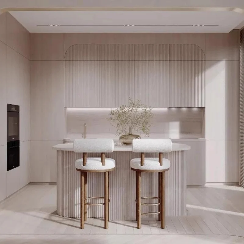 

Nordic Minimalist Bar Stools Designer Modern Cream Height Bar Chairs Bedroom Aesthetic Soft Comfortable Cadeira Bar Furniture