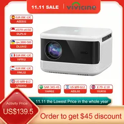 Vivicine-Proyector K6 para cine en casa, dispositivo de proyección de vídeo Full HD 9,0 P con Android 1080, enfoque Digital portátil, LED, WiFi