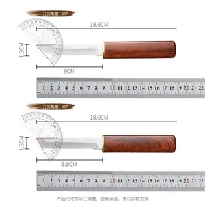 Faca de imitação de madeira com bainha de madeira, Camping ao ar livre, Multifuncional desembalar faca, Double Dyed EDC Cozinha, Fruta 10 principais vendas facas submarina - №7