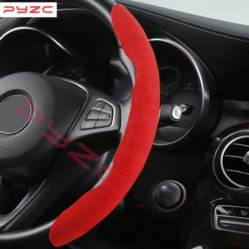 Suede 1Pair Car Steering Wheel Cover Non-slip For Ford ST LINE STLINE Mk3 Mk4 Focus Mustang Auto Anti-skid Accessories