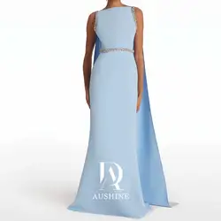 Aushine-vestido de noche de cumpleaños de lujo para mujer, largo hasta el suelo, sin mangas, elegante, vestidos de fiesta de boda, 2024Fu