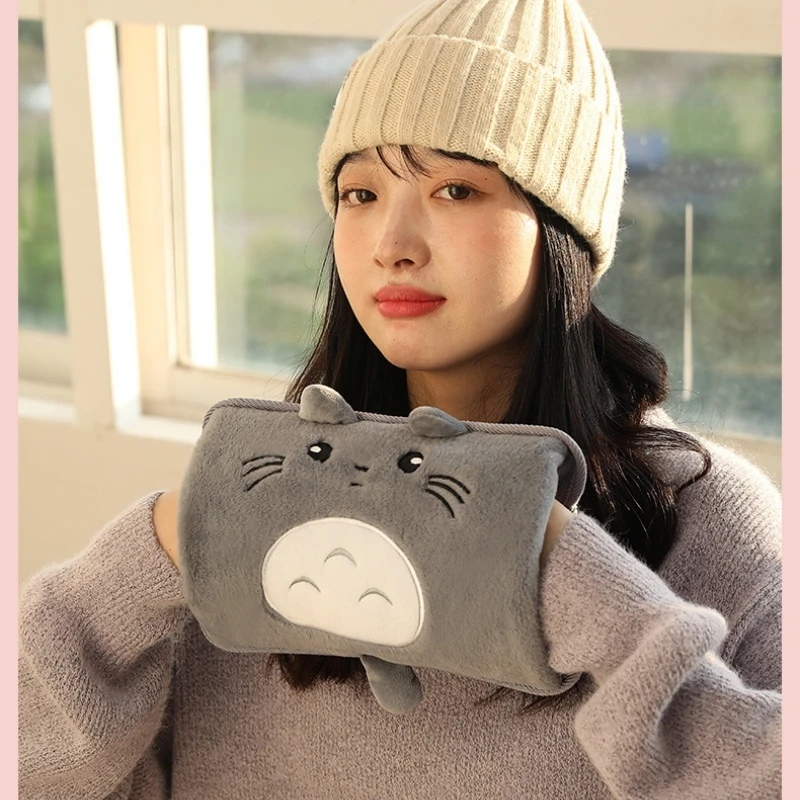 Winter Hand Warmer 220V 420W Rechargeable Safety Keep Warm Electric Hot Water Bottle Bag Fluff Hands Warmers with Plug Converter