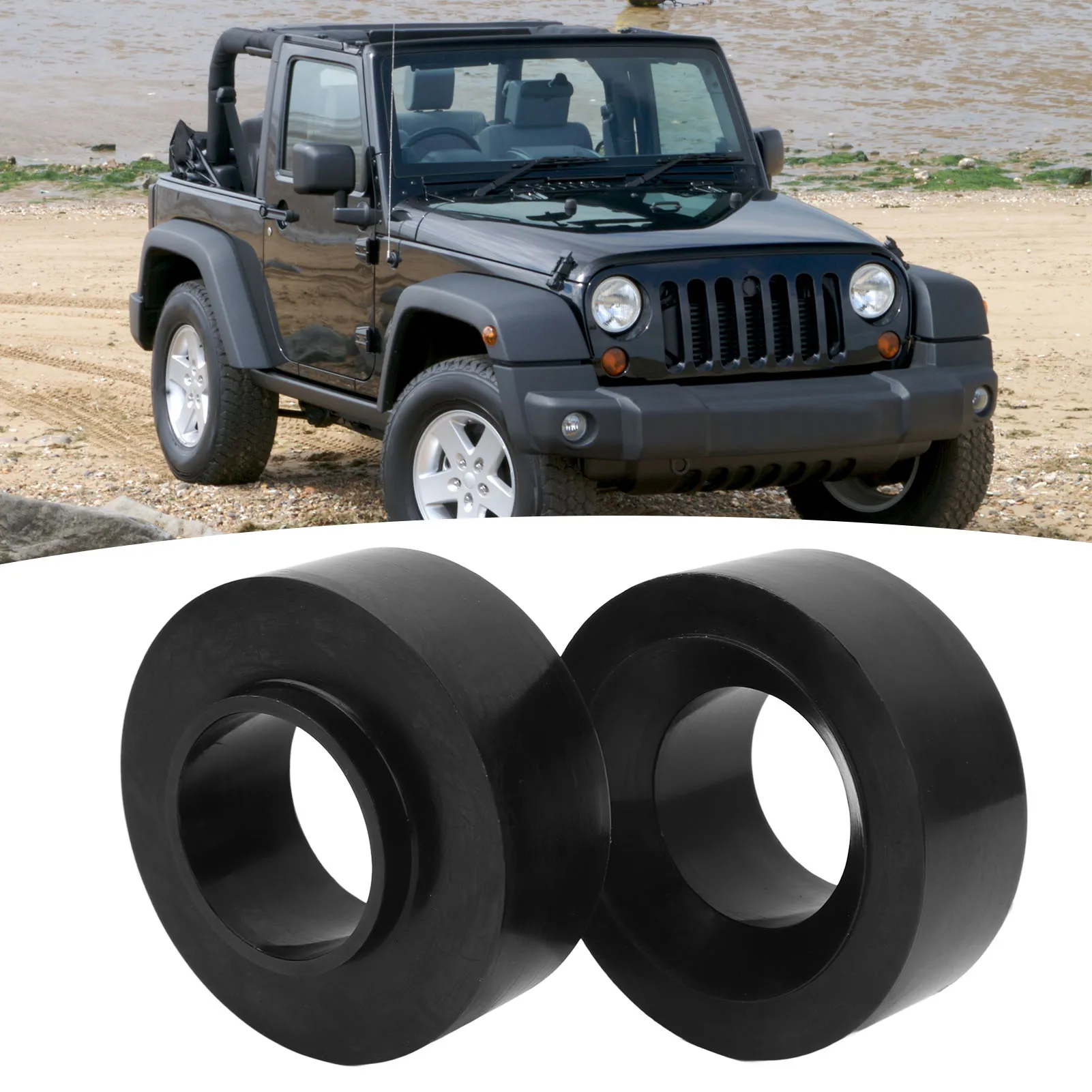 

2Pcs Front Spring Spacer Set 2Inch Impacts And Pressure Absorption Coil Spring Spacer For Wrangler JK JKU 2007 To 2018