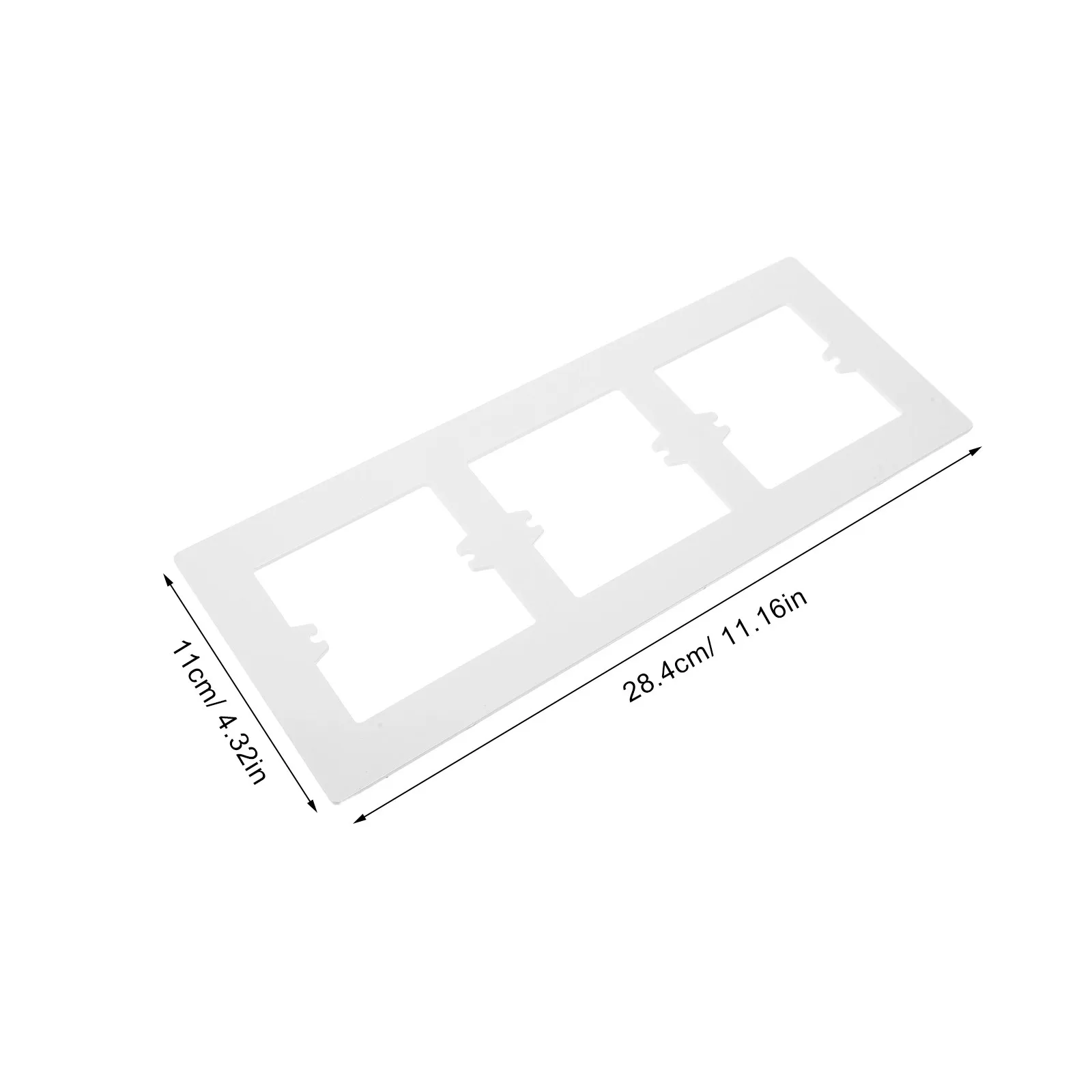 2Pcs Modern Minimalist Triple Gang Rocker Wall Plate Cover White Socket Surround Plate for 86-Type Outlet Switch Box Clean