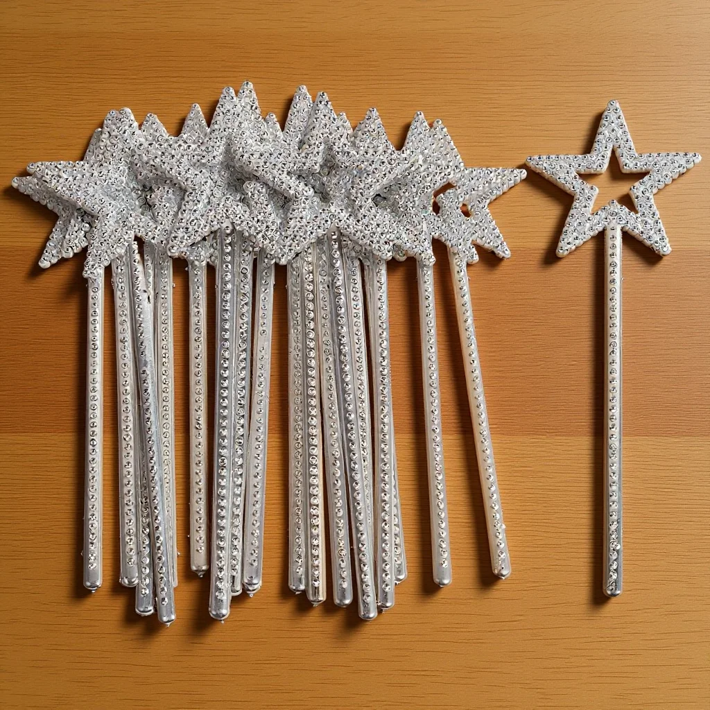 

24Pcs Star Fairy Wands Plastic Star Shaped Sticks Party Birthday Halloween Wedding Costume Props