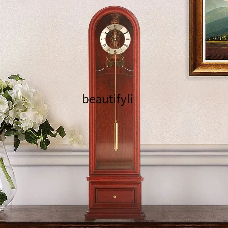 Floor clock Living room Home desk clock Large desktop creative old-fashioned winding pendulum clock ornament