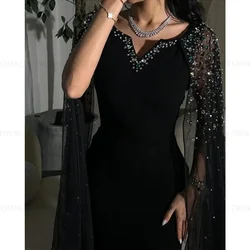 Luxury Prom Dress Saudi Arabia Beading Formal Occasion Dresses 2025 Mermaid V-Neck Customized Long Evening Party Gown فساتين الح