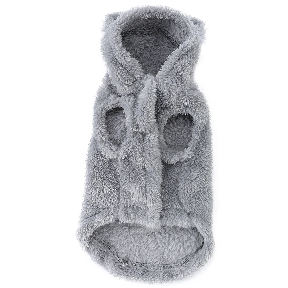 Weicher Fleece-Mantel für kleine und mittelgroße Hunde und Katzen, Winter, warm, Welpen-Kapuzenpullover, Jacke mit französischer Bulldogge, Chihuahua-Kleidung – Detail 10