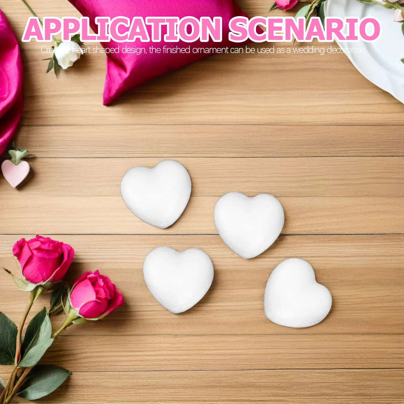 

20Pcs Heart Shaped Foam Balls DIY Wedding Craft Decoration Foam Ball Heart Ornaments Valentine Supplies DIY Foams Balls