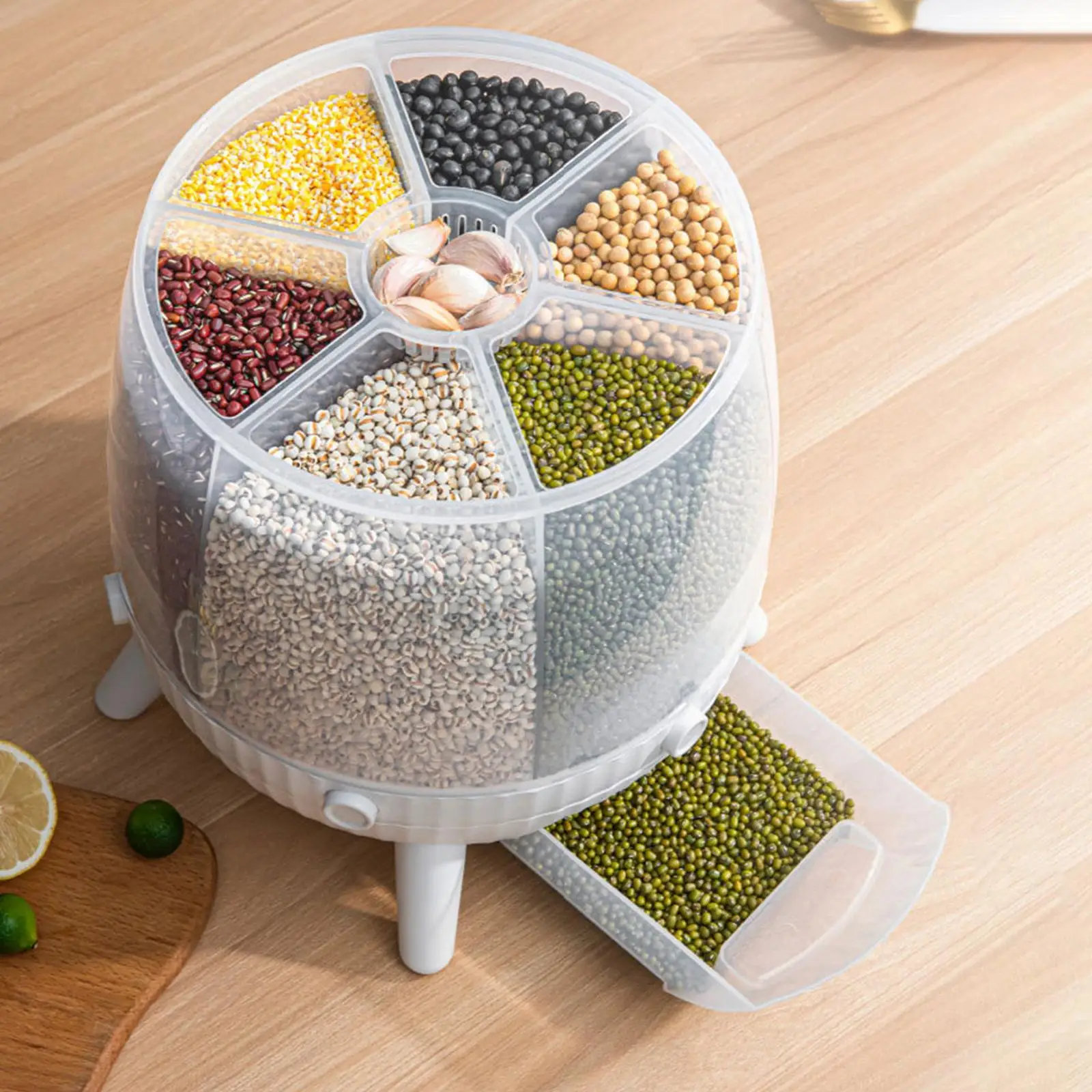 6 in 1 6KG Countertop Cereal Dispenser Dry Food Storage Container , 25x30cm