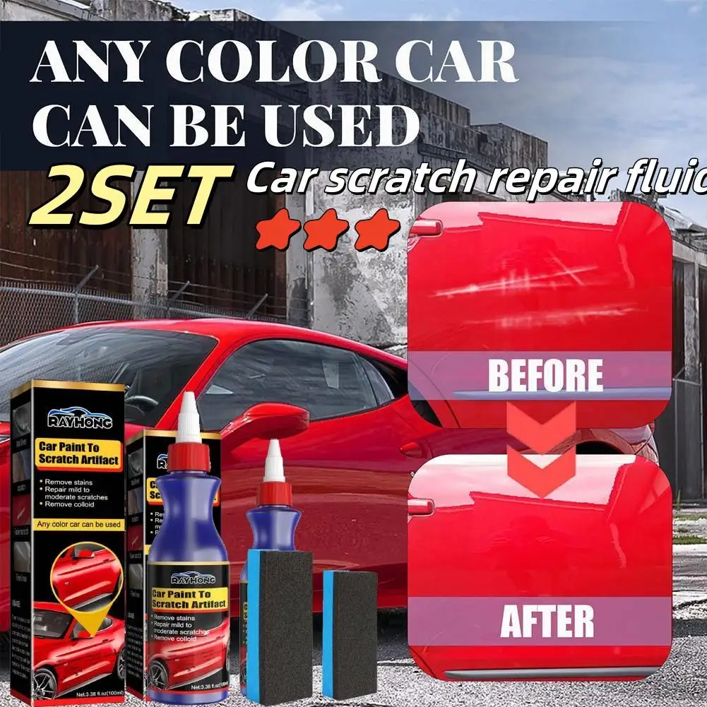 2set Car Paint Scratch Repair Agent Auto Paint Care Agent Set For Quick Repair Of Minor Scratches On The Car Body Car Care Agent