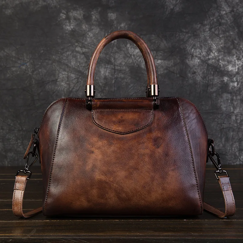 

Real Cowskin Leather Art Hand Painting Customize Totes Ladies Hand Bag Female Carteras Para Mujer De Moda Originales Trendy