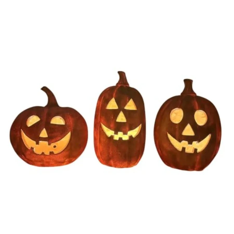 3-Piece Spooky Lighted LED Jac - Orange Lighting Decor 评论和价格
