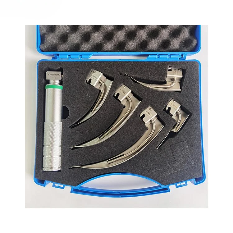 

Original brand new！Fiber optic laryngoscope bla·des set flexible metal bla·de with an anti-glare satin