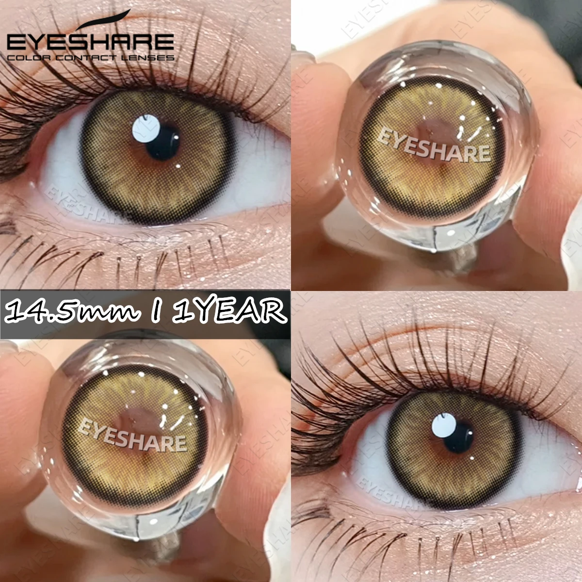 EYESHARE 0~-10.00 Degree Natural Colored Contact Lenses With Diopters Prescription Brown Gray Myopia Contact Eyes Lenses Yaerly