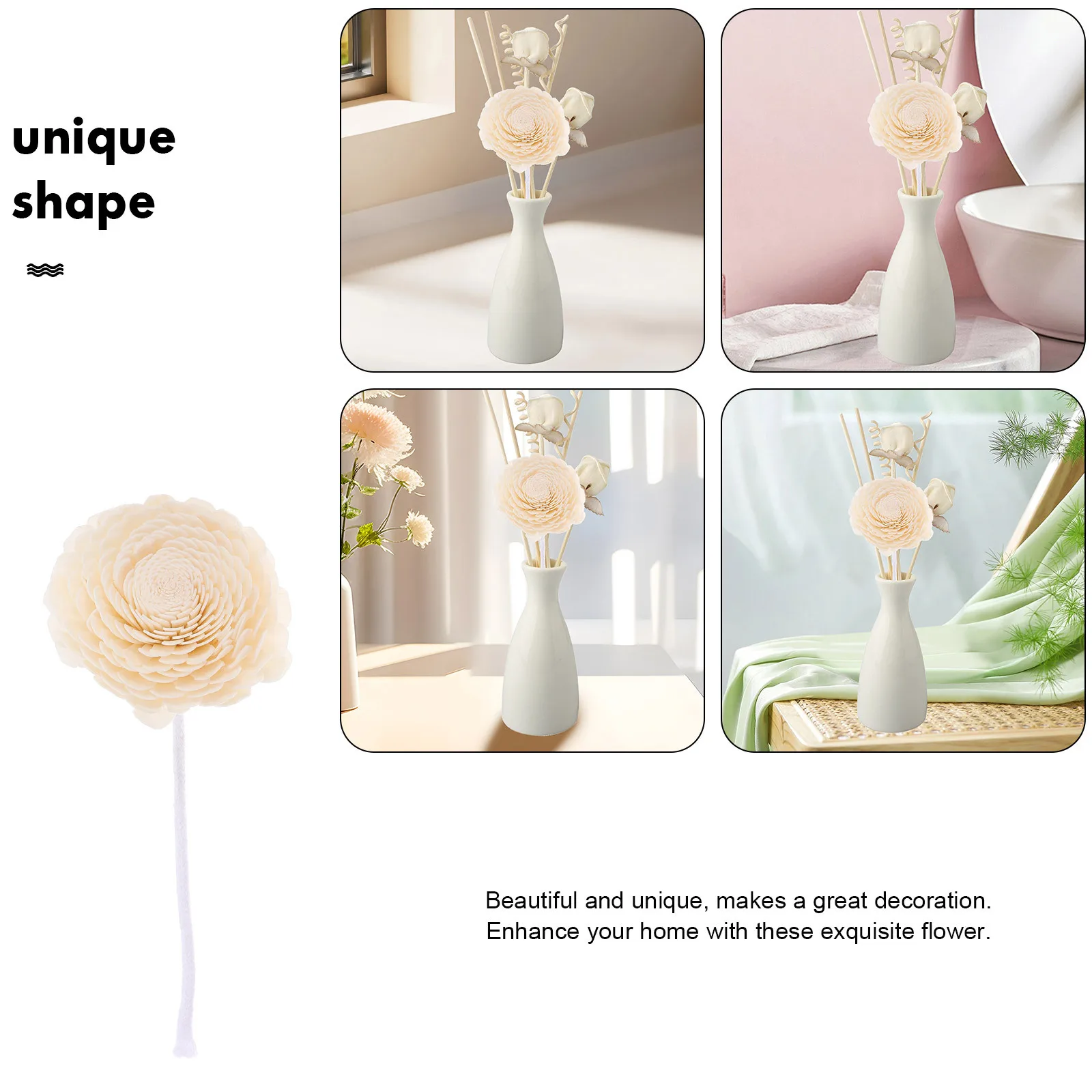 

4pcs Aromatherapy Dried Flowers Oil Diffuser DIY Home Office Decoration Bathroom Handmade Craft Flower Arrangement Essential