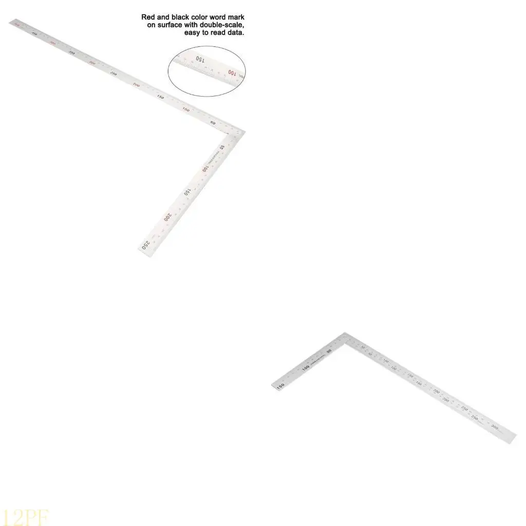 12PF Framing Square Ruler Stainless Measure Ruler 1.2 mm Thickness Layout Tool