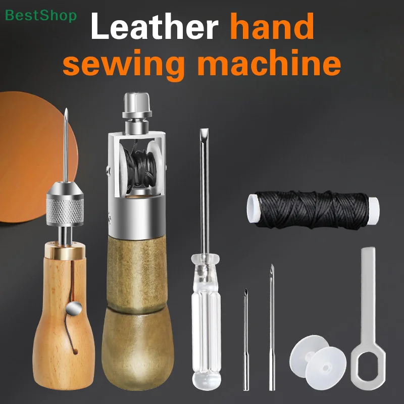 Leder Nähmaschine Nähen Ahle Faden Kit Hand Speedy Stitcher DIY Handwerk Arbeits Werkzeuge Set Schuster Leinwand Reparatur Werkzeuge