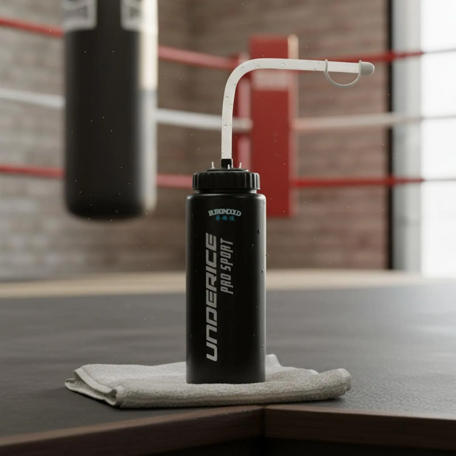 

Bent Straw Water Bottle Large Capacity Long Straw Water Bottle Wide-Mouth Opening Easy to Drink for Athletes, Running, Training