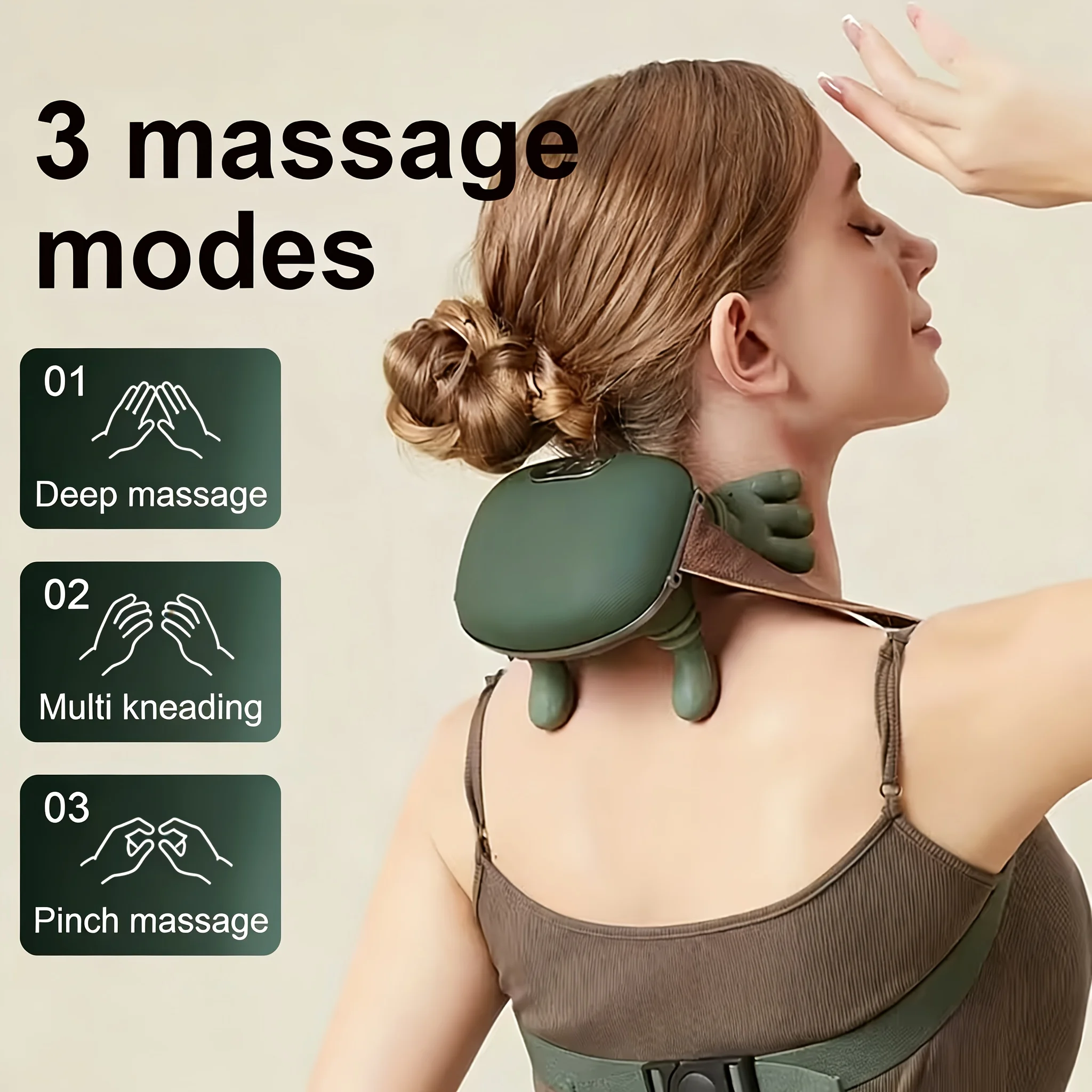 Simulated Human Five Fingers Massager, Wireless USB, Deep Tissue Massage, Neck, Shoulder, Back, Arm, Leg, Travel Gift