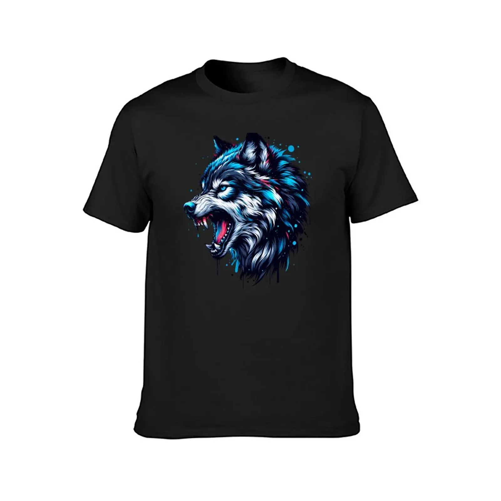 Growling Wolf Shirt T-Shirt animal prinfor boys Blouse mens graphic t-shirts funny