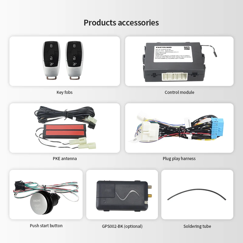 EASYGUARD PKE remote starter keyless go system Fit For Benz 10-13 C class 09-12E class 08-12 GLK W204,W212,X204 with key start