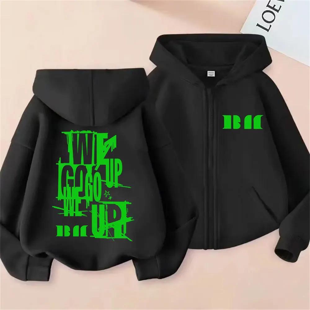 

Babymonster Ahyeon Asa Rami Rora Ruka Pharita Chiquita We Go Up Album Graphic Zipper Hoodie Men Women Oversized Zip Up Hoodies