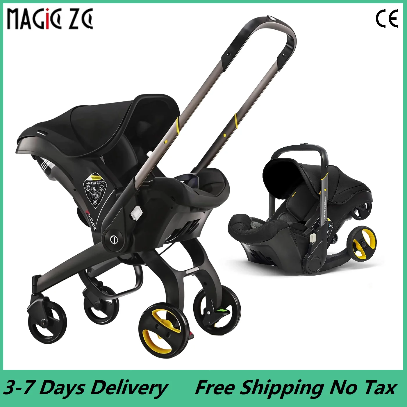 

Baby Stroller Travel System Lightweight Pram from Birth newborn All‑Terrain Baby Buggy Compact Fold Stroller car seat Donna