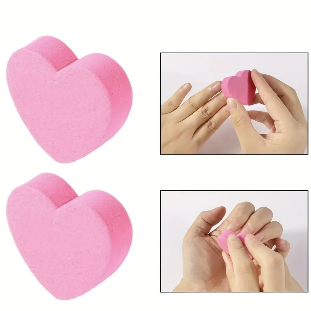 12 Sets Manicure Kit Nail Care Set: Mini File, Heart Sponge and Crystal Stick, Perfect for Polishing Jewelry and DIY Manicure
