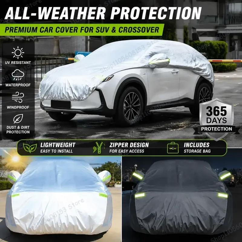 Car Cover for Lexus NX Full Coverage Outdoor Waterproof UV Sun Protection Heat Insulation Dust Proof Wind Resistant Auto