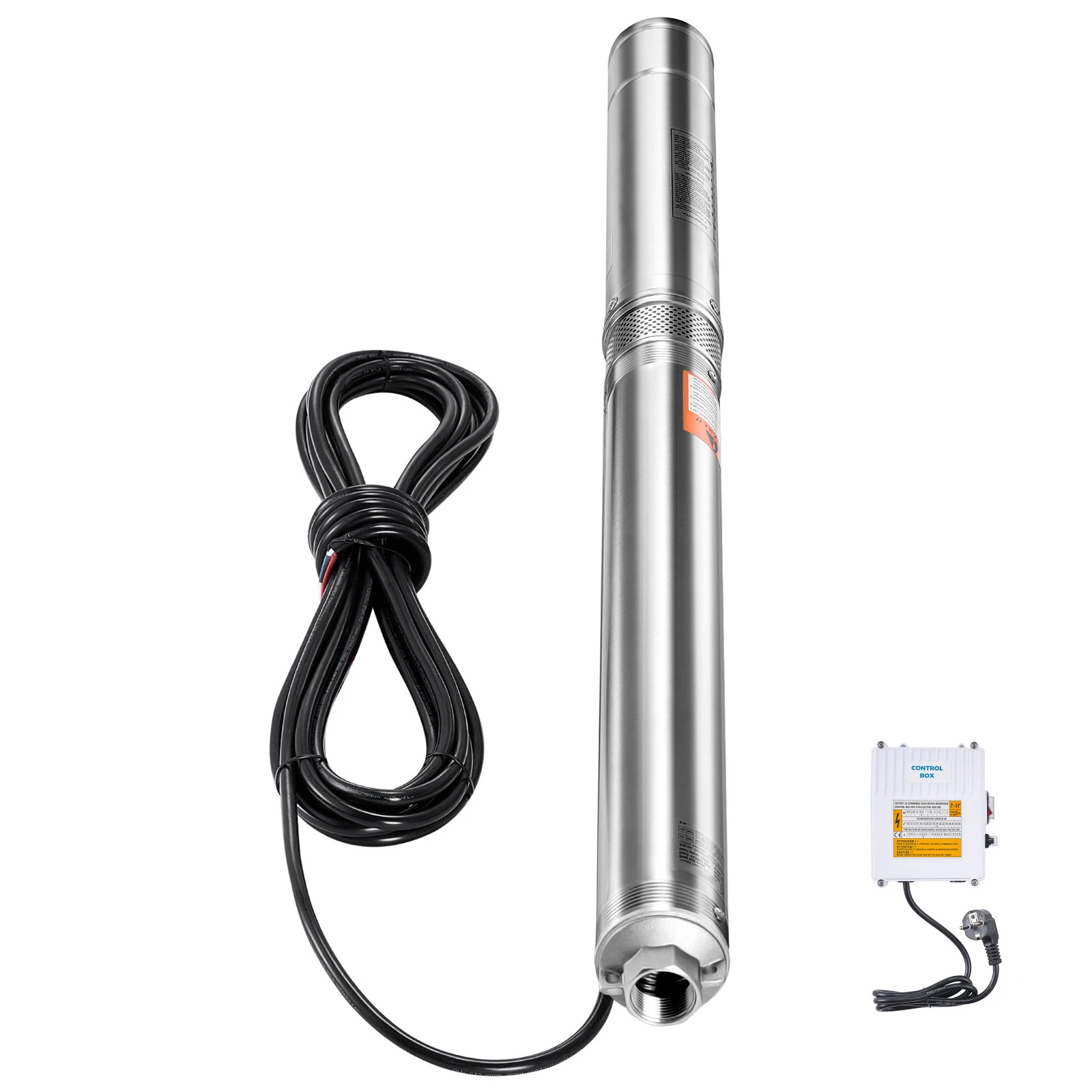 Image of SucceBuy Tiefbrunnen-Tauchpumpe, 750 W/910 W/1100 W, Eingangsleistung 230 V, mit 65,62 Fuß langem Kabel, Edelstahlpumpe für die Bewässerung