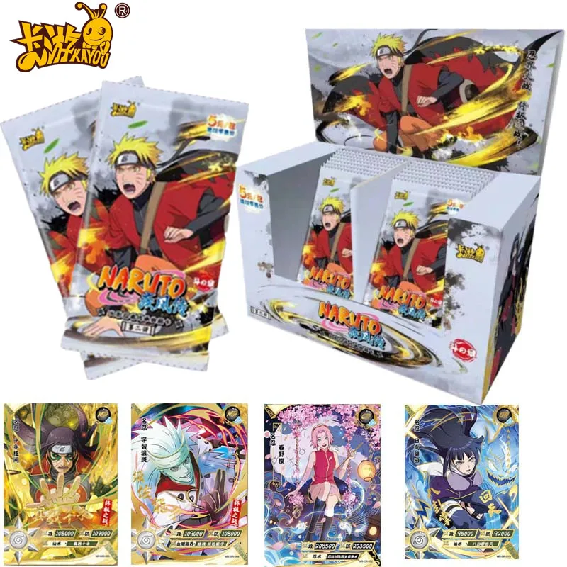 KAYOU Naruto Cards Uzumaki Uchiha Sasuke Tcg Carte Coleccionado De Cartas 100-180 Pcs Card Per Box Game Cards For Children Gift